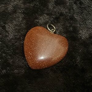 Vintage Heart-Shaped Goldstone Pendant
